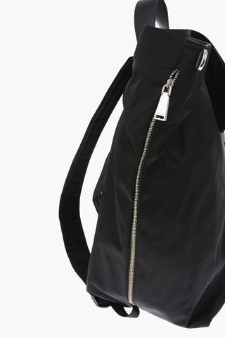 Zaino in tessuto con rifiniture in pelle