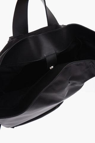 Zaino in tessuto con rifiniture in pelle