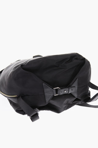 Zaino in tessuto con rifiniture in pelle