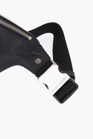 leather studded belt bag with carabiner