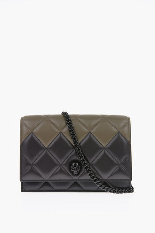 quilted leather mini bag with skull