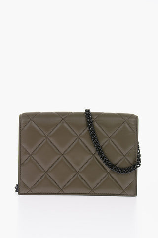 quilted leather mini bag with skull