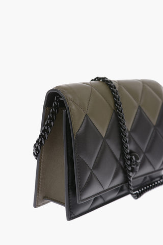 quilted leather mini bag with skull