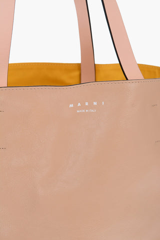 leather two-tone MUSEO SOFT tote bag with double handle