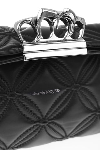 quilted soft leather sculptural clutch