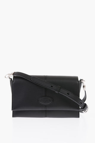 leather mini BANDOLERA crossbody bag with logo patch