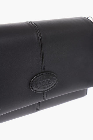 leather mini BANDOLERA crossbody bag with logo patch