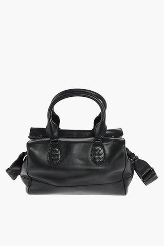 Leather Bowler Bag with Removable Shoulder Bag