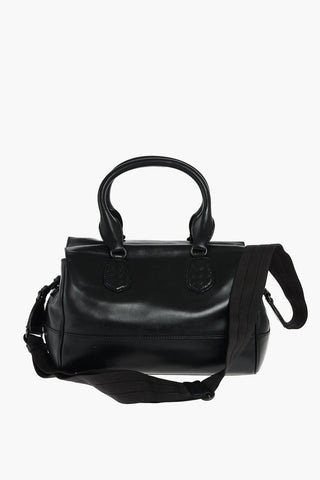 Leather Bowler Bag with Removable Shoulder Bag