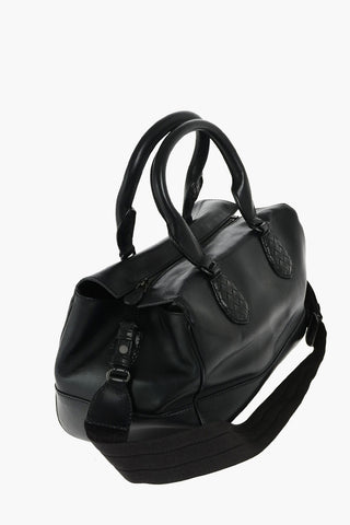 Leather Bowler Bag with Removable Shoulder Bag
