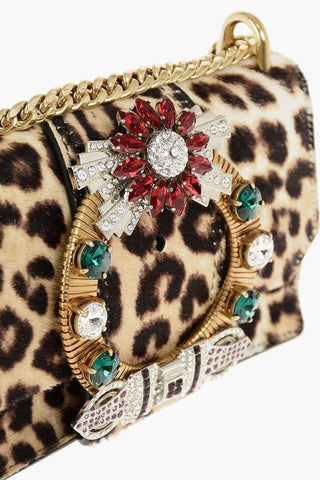 Spotted Ponyskin PATTINA Shoulder Bag with Maxi Jewel Buckle