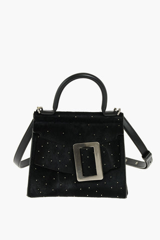 Ponyskin KARL24 Shoulder Bag with Micro Studs Applied
