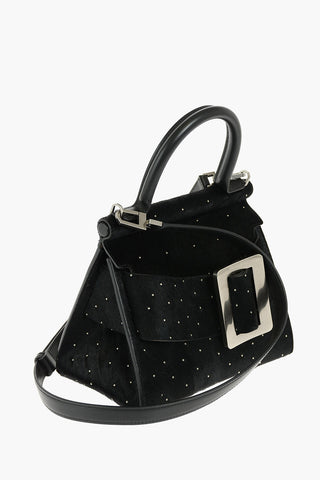 Ponyskin KARL24 Shoulder Bag with Micro Studs Applied