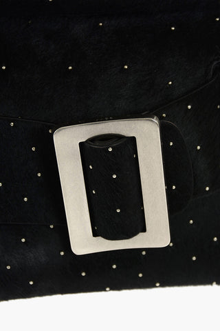 Ponyskin KARL24 Shoulder Bag with Micro Studs Applied