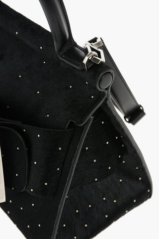 Ponyskin KARL24 Shoulder Bag with Micro Studs Applied