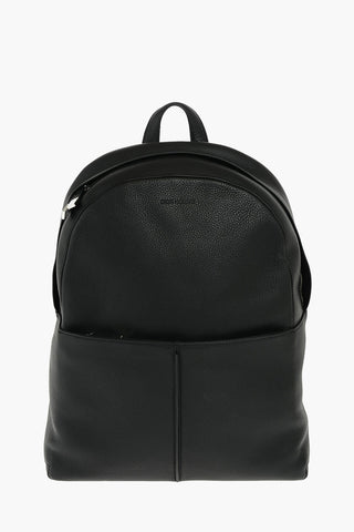 HOMME Textured Leather Backpack with Outer Pocket