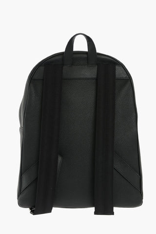 HOMME Textured Leather Backpack with Outer Pocket