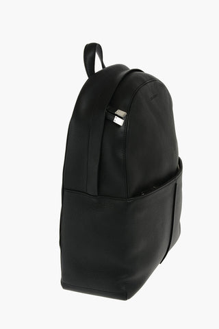 HOMME Textured Leather Backpack with Outer Pocket