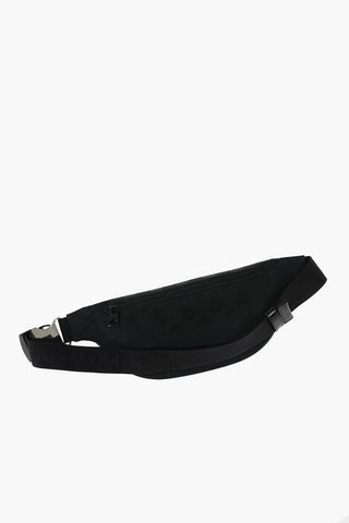 Skull Printed Textile Belt Bag with Harness