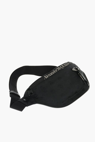 Skull Printed Textile Belt Bag with Harness
