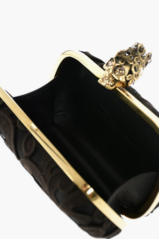 Satin Lace Clutch with Skull Closure