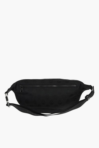 Skull Printed Textile Belt Bag with Harness
