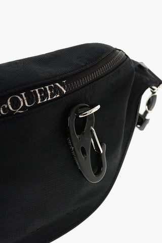 Skull Printed Textile Belt Bag with Harness