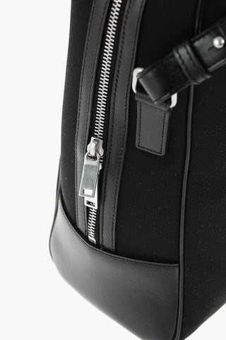 Textile Business Bag with Leather Details