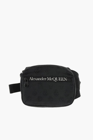 Skull Printed Textile Bum Bag with Outer Pocket