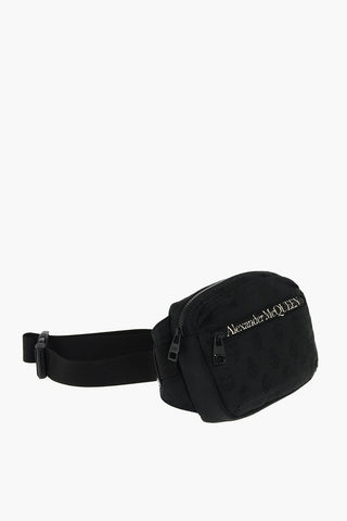 Skull Printed Textile Bum Bag with Outer Pocket