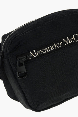 Skull Printed Textile Bum Bag with Outer Pocket