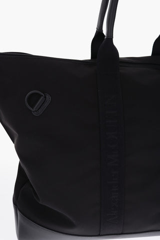 borsa tote con dettagli in pelle e tracolla removibile