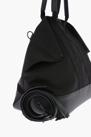 borsa tote con dettagli in pelle e tracolla removibile