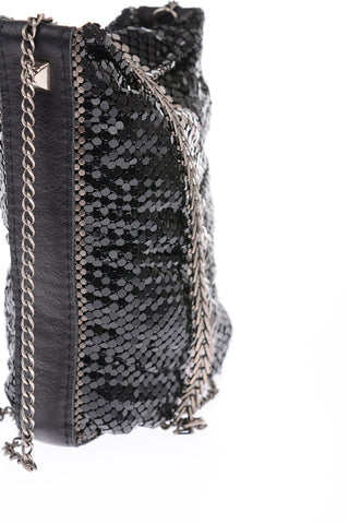 disco bag HAPPINESS in maglia di metallo