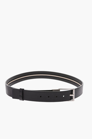 35mm leather TAMER reversible belt with fabric detail