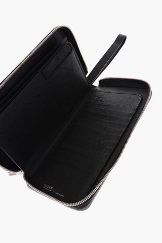textured leather BALMAN 6 maxi wallet