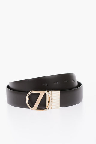 ZZEGNA 35mm leather reversible belt