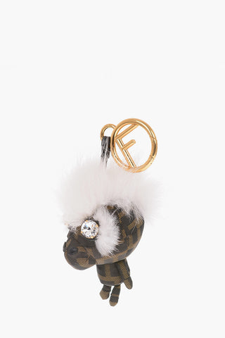 portachiavi SPACE MONKEY con dettaglio in vera pelliccia