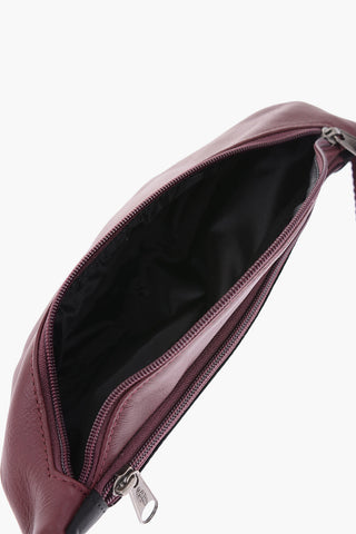 leather and fabric bum bag