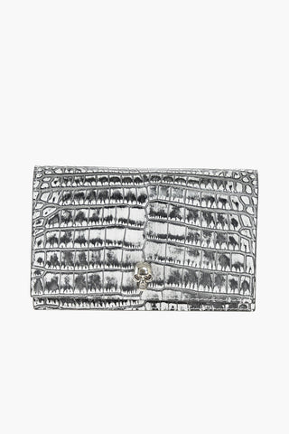 Croco Printed Leather MINI SKULL Shoulder Bag