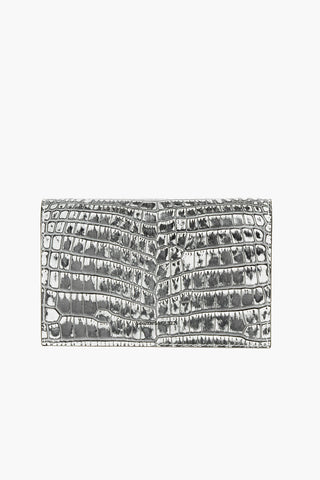 Croco Printed Leather MINI SKULL Shoulder Bag