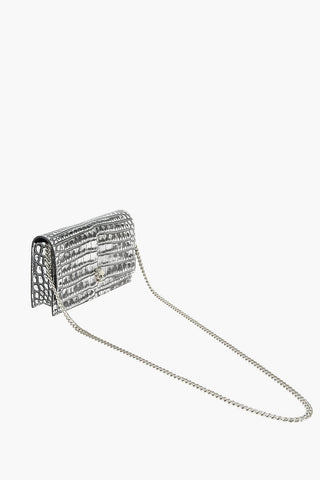 Croco Printed Leather MINI SKULL Shoulder Bag