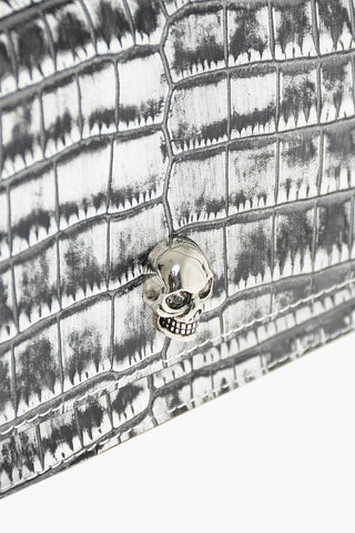 Croco Printed Leather MINI SKULL Shoulder Bag