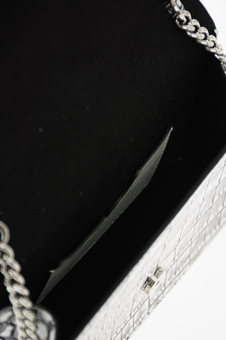 Croco Printed Leather MINI SKULL Shoulder Bag