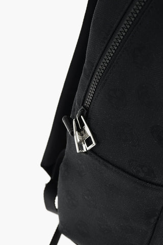 Jacquard Skull Textile Backpack with Outer Pocket