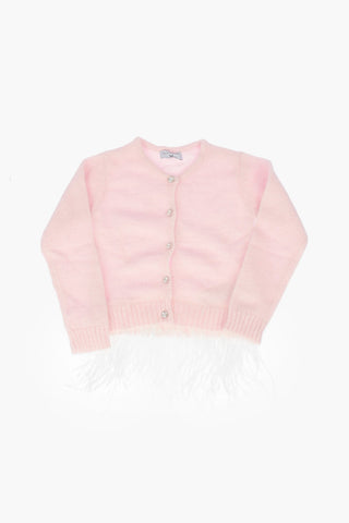 Crewneck Sweater with Ostrich Feathers