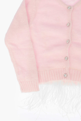 Crewneck Sweater with Ostrich Feathers