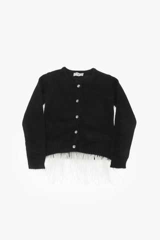 Crewneck Sweater with Ostrich Feathers