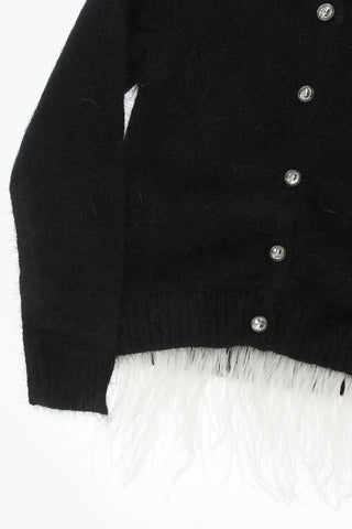 Crewneck Sweater with Ostrich Feathers