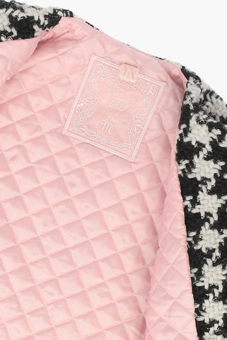 Cappotto Pied de Poule a Manica Corta